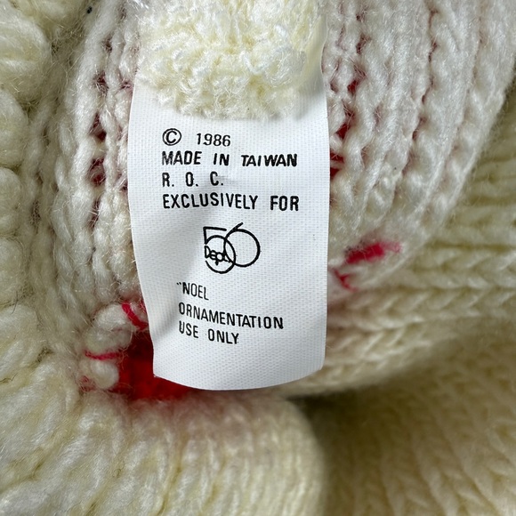 VTG HUGE Christmas Stocking Dept 56 40 In ! Red Knit NOEL Santa Sock St Nick 80s - Picture 6 of 8